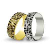 14K Gold Art Design Wedding Band Ring