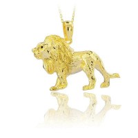 14K Gold Lion Necklace