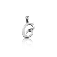 925 K Sterling Silver Personalized Letter  G Necklace