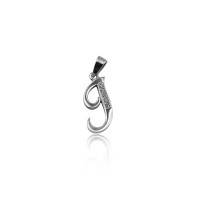925 K Sterling Silver Personalized Letter  J Necklace