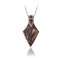 Rose Gold Plated 925K Silver Arrow Dragon Men Necklace