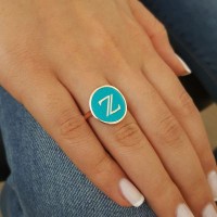 Rose Gold Plated 925K Sterling Silver Letter Z Personalized Ring