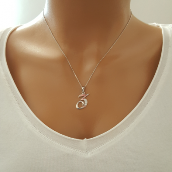 925 K Sterling Silver Personalized Letter Z Necklace